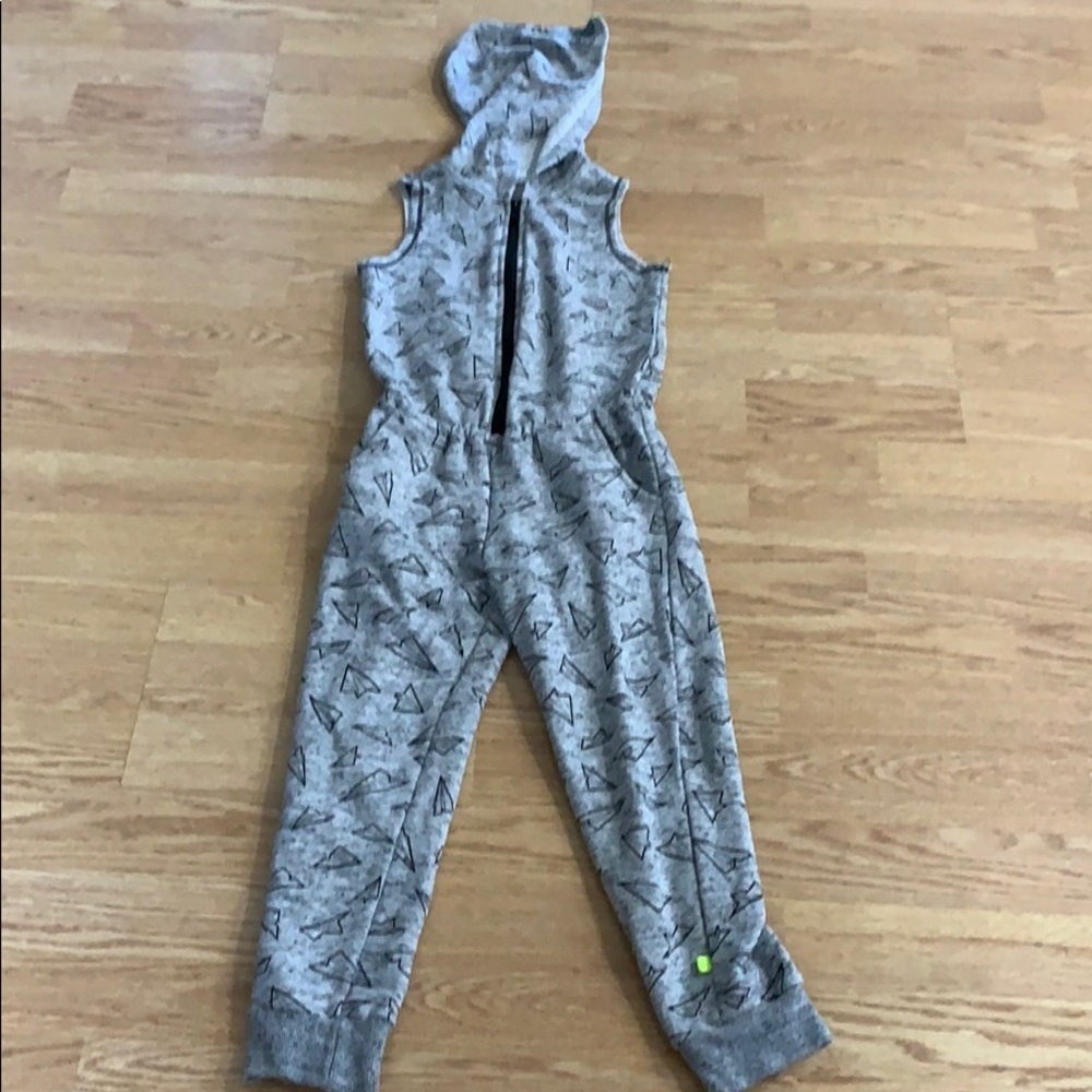 Kind is Cool Gray zip front one piece romper small